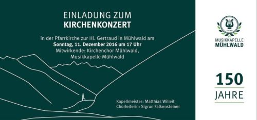 Read more about the article Kirchenkonzert – 150 Jahre MK Mühlwald